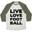 Virgin Teez  Baseball Tee Unisex Tri-Blend Baseball Tee / small / Oatmeal / Moss LIVE LOVE FOOTBALL UNISEX TRI-BLEND BASEBALL TEE
