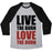 Virgin Teez  Baseball Tee Unisex Tri-Blend Baseball Tee / small / Athletic Gray / Black LIVE THE BURN LOVE THE BURN UNISEX TRI-BLEND BASEBALL TEE