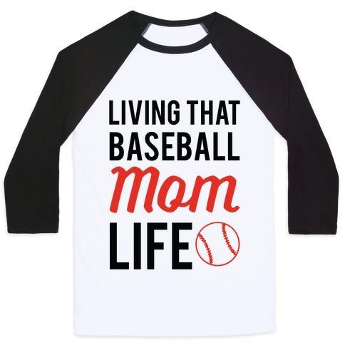 Virgin Teez  Baseball Tee Unisex Classic Baseball Tee / x-small / White/Black LIVING THAT BASEBALL MOM LIFE UNISEX CLASSIC BASEBALL TEE