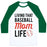 Virgin Teez  Baseball Tee Unisex Classic Baseball Tee / x-small / White/Dark Green LIVING THAT BASEBALL MOM LIFE UNISEX CLASSIC BASEBALL TEE