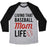 Virgin Teez  Baseball Tee Unisex Tri-Blend Baseball Tee / small / Athletic Gray / Black LIVING THAT BASEBALL MOM LIFE UNISEX TRI-BLEND BASEBALL TEE