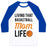 Virgin Teez  Baseball Tee Unisex Classic Baseball Tee / x-small / White/Blue LIVING THAT BASKETBALL MOM LIFE UNISEX CLASSIC BASEBALL TEE