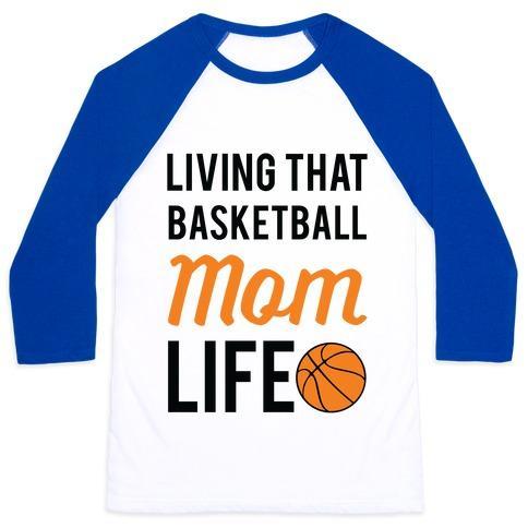Virgin Teez  Baseball Tee Unisex Classic Baseball Tee / x-small / White/Blue LIVING THAT BASKETBALL MOM LIFE UNISEX CLASSIC BASEBALL TEE