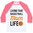 Virgin Teez  Baseball Tee Unisex Classic Baseball Tee / x-small / White/Neon Pink LIVING THAT BASKETBALL MOM LIFE UNISEX CLASSIC BASEBALL TEE