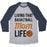 Virgin Teez  Baseball Tee Unisex Tri-Blend Baseball Tee / small / Athletic Gray / Navy LIVING THAT BASKETBALL MOM LIFE UNISEX TRI-BLEND BASEBALL TEE