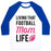 Virgin Teez  Baseball Tee Unisex Classic Baseball Tee / x-small / White/Blue LIVING THAT FOOTBALL MOM LIFE UNISEX CLASSIC BASEBALL TEE