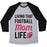 Virgin Teez  Baseball Tee Unisex Tri-Blend Baseball Tee / small / Athletic Gray / Black LIVING THAT FOOTBALL MOM LIFE UNISEX TRI-BLEND BASEBALL TEE