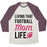 Virgin Teez  Baseball Tee Unisex Tri-Blend Baseball Tee / small / Oatmeal / Maroon LIVING THAT FOOTBALL MOM LIFE UNISEX TRI-BLEND BASEBALL TEE