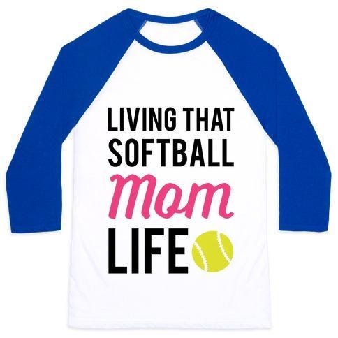 Virgin Teez  Baseball Tee Unisex Classic Baseball Tee / x-small / White/Blue LIVING THAT SOFTBALL MOM LIFE UNISEX CLASSIC BASEBALL TEE
