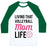 Virgin Teez  Baseball Tee Unisex Classic Baseball Tee / x-small / White/Dark Green LIVING THAT VOLLEYBALL MOM LIFE UNISEX CLASSIC BASEBALL TEE
