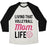 Virgin Teez  Baseball Tee Unisex Tri-Blend Baseball Tee / small / Oatmeal / Black LIVING THAT VOLLEYBALL MOM LIFE UNISEX TRI-BLEND BASEBALL TEE