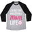 Virgin Teez  Baseball Tee Unisex Tri-Blend Baseball Tee / small / Athletic Gray / Black LIVING THAT VOLLEYBALL MOM LIFE UNISEX TRI-BLEND BASEBALL TEE