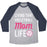 Virgin Teez  Baseball Tee Unisex Tri-Blend Baseball Tee / small / Athletic Gray / Navy LIVING THAT VOLLEYBALL MOM LIFE UNISEX TRI-BLEND BASEBALL TEE