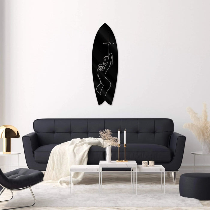 Sensual Nude Black Surfboard