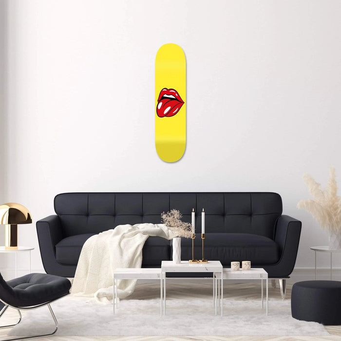Lips Yellow Skateboard