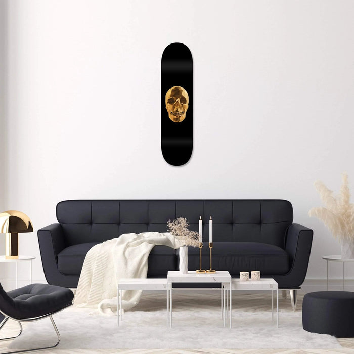 Gold Skull Skateboard