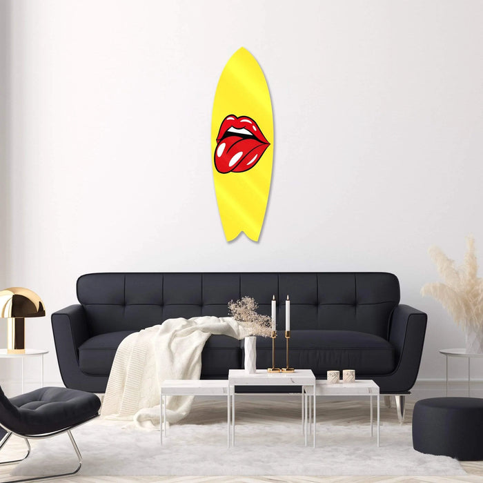 Lips Yellow Surfboard