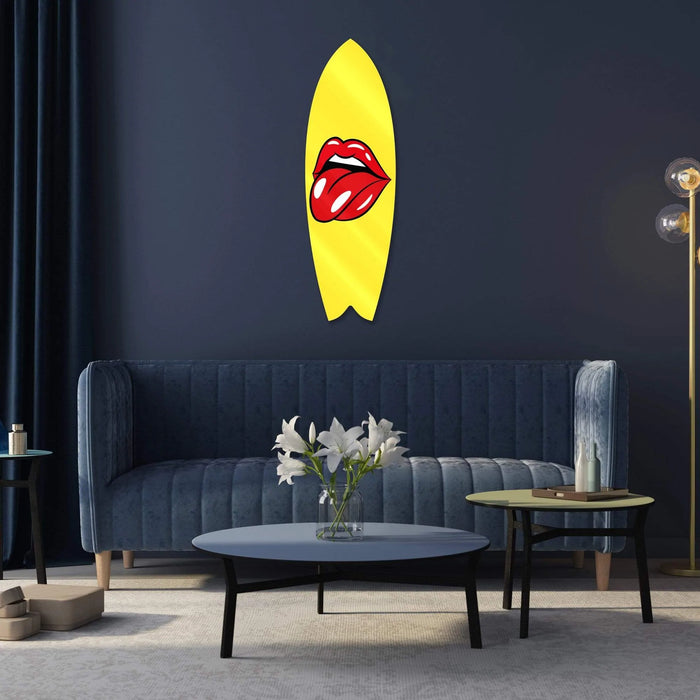 Lips Yellow Surfboard