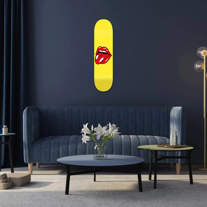 Lips Yellow Skateboard