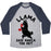 Virgin Teez  Baseball Tee Unisex Tri-Blend Baseball Tee / small / Athletic Gray / Navy LLAMA SAID KNOCK YOU OUT UNISEX TRI-BLEND BASEBALL TEE