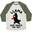 Virgin Teez  Baseball Tee Unisex Tri-Blend Baseball Tee / small / Oatmeal / Moss LLAMA SAID KNOCK YOU OUT UNISEX TRI-BLEND BASEBALL TEE