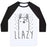Virgin Teez  Baseball Tee Unisex Classic Baseball Tee / x-small / White/Black LLAZY LLAMA UNISEX CLASSIC BASEBALL TEE