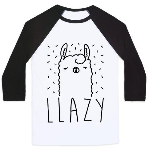 Virgin Teez  Baseball Tee Unisex Classic Baseball Tee / x-small / White/Black LLAZY LLAMA UNISEX CLASSIC BASEBALL TEE