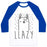 Virgin Teez  Baseball Tee Unisex Classic Baseball Tee / x-small / White/Blue LLAZY LLAMA UNISEX CLASSIC BASEBALL TEE