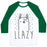 Virgin Teez  Baseball Tee Unisex Classic Baseball Tee / x-small / White/Dark Green LLAZY LLAMA UNISEX CLASSIC BASEBALL TEE