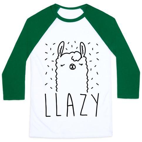 Virgin Teez  Baseball Tee Unisex Classic Baseball Tee / x-small / White/Dark Green LLAZY LLAMA UNISEX CLASSIC BASEBALL TEE