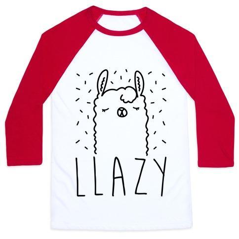 Virgin Teez  Baseball Tee Unisex Classic Baseball Tee / x-small / White/Red LLAZY LLAMA UNISEX CLASSIC BASEBALL TEE