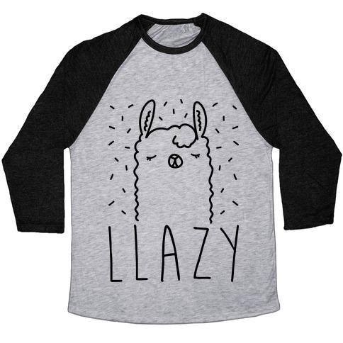 Virgin Teez  Baseball Tee Unisex Tri-Blend Baseball Tee / small / Athletic Gray / Black LLAZY LLAMA UNISEX TRI-BLEND BASEBALL TEE