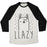 Virgin Teez  Baseball Tee Unisex Tri-Blend Baseball Tee / small / Oatmeal / Black LLAZY LLAMA UNISEX TRI-BLEND BASEBALL TEE