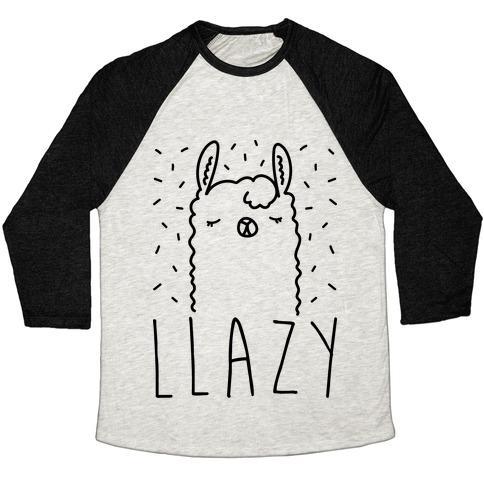 Virgin Teez  Baseball Tee Unisex Tri-Blend Baseball Tee / small / Oatmeal / Black LLAZY LLAMA UNISEX TRI-BLEND BASEBALL TEE