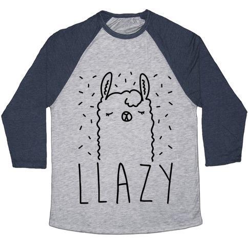 Virgin Teez  Baseball Tee Unisex Tri-Blend Baseball Tee / small / Athletic Gray / Navy LLAZY LLAMA UNISEX TRI-BLEND BASEBALL TEE