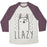 Virgin Teez  Baseball Tee Unisex Tri-Blend Baseball Tee / small / Oatmeal / Maroon LLAZY LLAMA UNISEX TRI-BLEND BASEBALL TEE