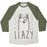 Virgin Teez  Baseball Tee Unisex Tri-Blend Baseball Tee / small / Oatmeal / Moss LLAZY LLAMA UNISEX TRI-BLEND BASEBALL TEE
