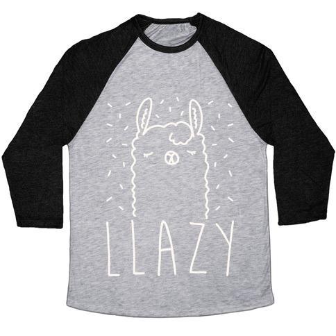 Virgin Teez  Baseball Tee Unisex Tri-Blend Baseball Tee / small / Athletic Gray / Black LLAZY LLAMA UNISEX TRI-BLEND BASEBALL TEE