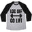 Virgin Teez  Baseball Tee Unisex Tri-Blend Baseball Tee / small / Athletic Gray / Black LOG OFF, GO LIFT UNISEX TRI-BLEND BASEBALL TEE