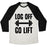 Virgin Teez  Baseball Tee Unisex Tri-Blend Baseball Tee / small / Oatmeal / Black LOG OFF, GO LIFT UNISEX TRI-BLEND BASEBALL TEE