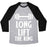 Virgin Teez  Baseball Tee Unisex Tri-Blend Baseball Tee / small / Athletic Gray / Black LONG LIFT THE KING UNISEX TRI-BLEND BASEBALL TEE