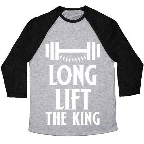 Virgin Teez  Baseball Tee Unisex Tri-Blend Baseball Tee / small / Athletic Gray / Black LONG LIFT THE KING UNISEX TRI-BLEND BASEBALL TEE