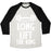 Virgin Teez  Baseball Tee Unisex Tri-Blend Baseball Tee / small / Oatmeal / Black LONG LIFT THE KING UNISEX TRI-BLEND BASEBALL TEE