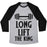 Virgin Teez  Baseball Tee Unisex Tri-Blend Baseball Tee / small / Athletic Gray / Black LONG LIFT THE KING UNISEX TRI-BLEND BASEBALL TEE
