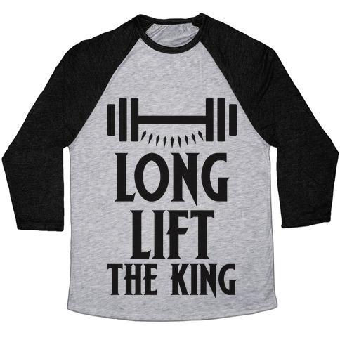 Virgin Teez  Baseball Tee Unisex Tri-Blend Baseball Tee / small / Athletic Gray / Black LONG LIFT THE KING UNISEX TRI-BLEND BASEBALL TEE