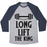 Virgin Teez  Baseball Tee Unisex Tri-Blend Baseball Tee / small / Athletic Gray / Navy LONG LIFT THE KING UNISEX TRI-BLEND BASEBALL TEE