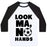 Virgin Teez  Baseball Tee Unisex Classic Baseball Tee / x-small / White/Black LOOK MA, NO HANDS (SOCCER) UNISEX CLASSIC BASEBALL TEE