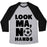Virgin Teez  Baseball Tee Unisex Tri-Blend Baseball Tee / small / Athletic Gray / Black LOOK MA, NO HANDS (SOCCER) UNISEX TRI-BLEND BASEBALL TEE
