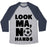 Virgin Teez  Baseball Tee Unisex Tri-Blend Baseball Tee / small / Athletic Gray / Navy LOOK MA, NO HANDS (SOCCER) UNISEX TRI-BLEND BASEBALL TEE