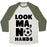 Virgin Teez  Baseball Tee Unisex Tri-Blend Baseball Tee / small / Oatmeal / Moss LOOK MA, NO HANDS (SOCCER) UNISEX TRI-BLEND BASEBALL TEE